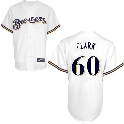 Matt Clark #60 Youth Baseball Jersey-Milwaukee Brewers Authentic Home White Cool Base MLB Jersey